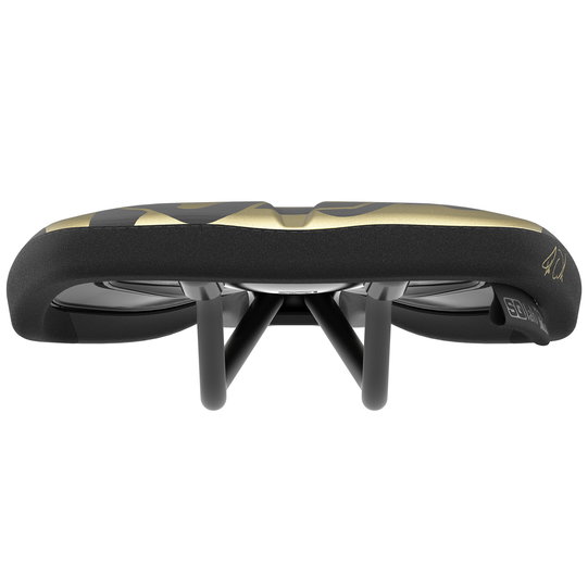 SQlab 611 Ergowave Fabio Wibmer MTB saddle in black and gold