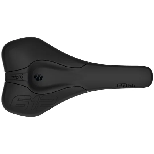 SQlab 612 ERGOWAVE® bike saddle in black, top view