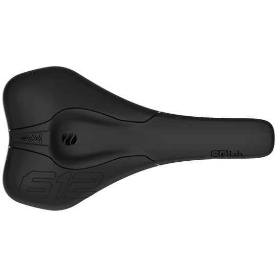 SQlab 612 ERGOWAVE® bike saddle in black, top view