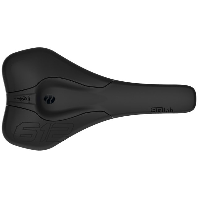 SQlab 612 ERGOWAVE® bike saddle in black, top view