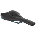 SQlab 612 ERGOWAVE® bike saddle in black with teal rail accents