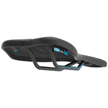 SQlab 612 ERGOWAVE® bicycle saddle in black, side profile view with wave profile and rails