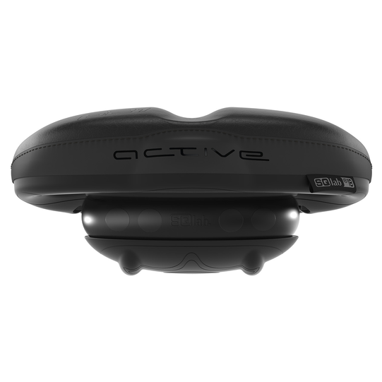 SQlab 621 ERGOLUX active 2.0 bike saddle in black rear view with active dampener system