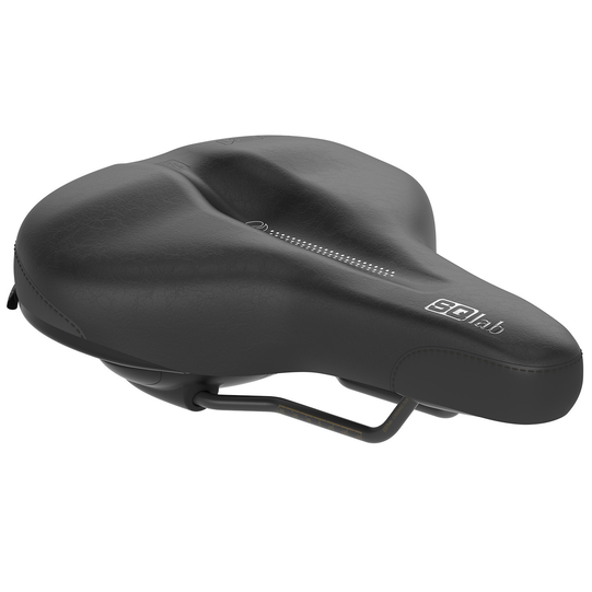 SQlab 621 ERGOLUX active 2.0 comfort saddle in black with dual-wave profile and active system