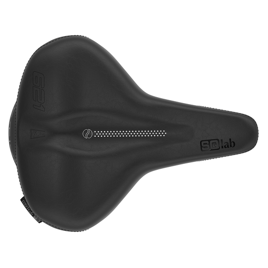 SQlab 621 ERGOLUX active 2.0 comfort city saddle in black, top view