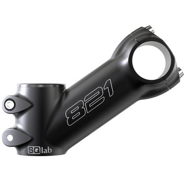 SQlab 821 2.0 stem 35° in matte black for 25.4mm handlebars, three-quarter view