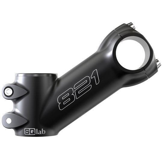 SQlab 821 2.0 stem 35° in matte black for 25.4mm handlebars, three-quarter view
