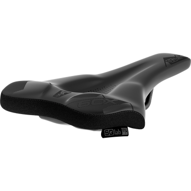 SQlab 6OX ERGOWAVE active 2.1 MTB saddle in black, three-quarter view