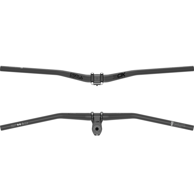 SQlab 3OX Carbon MTB handlebar 31.8mm in anthracite, front and rear view