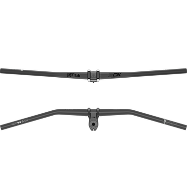 SQlab 3OX carbon MTB riser handlebar low rise in dark grey, top and underside views