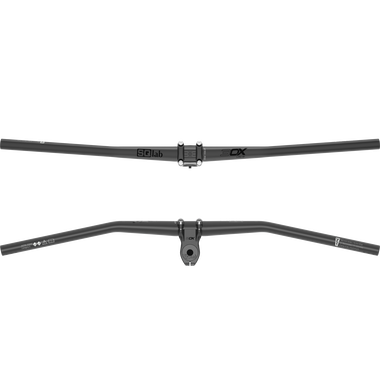 SQlab 3OX Alu MTB handlebar 12° low rise in matte black, 31.8mm clamp, front and angled view