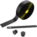 SQlab 714 Gravel Lenkerband in schwarz und gelbgrün mit Lenkerendkappen und Abschlussband