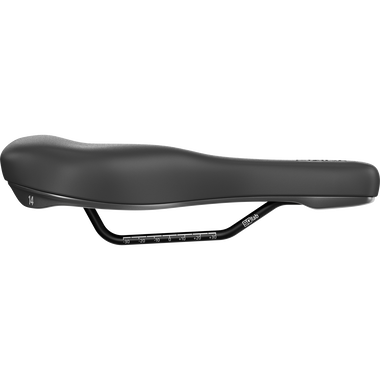 SQlab 601 Ergolux city trekking saddle 14cm in black, side view