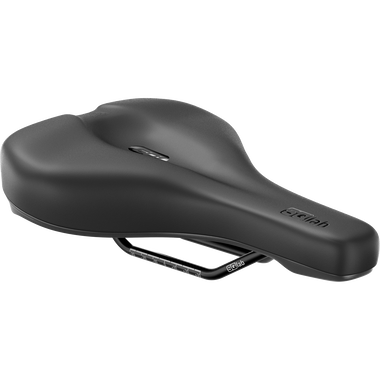 SQlab 601 2.0 Ergolux bike saddle in matte black with step shape and pressure relief channel