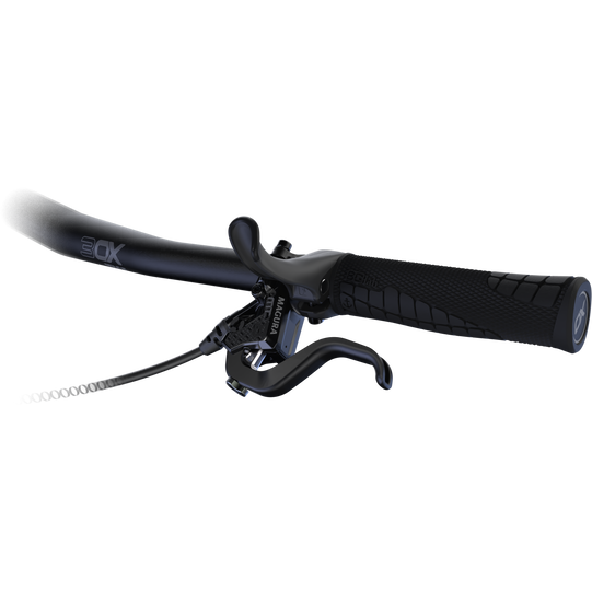 SQlab 411 2.0 Innerbarends 22.2mm in black mounted on MTB handlebar with brake lever