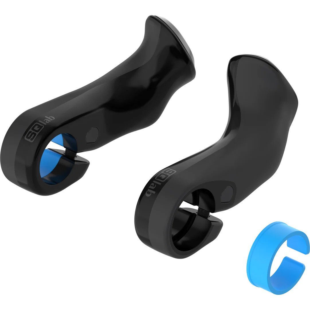 SQlab 410 2.0 Innerbarends 22.2mm in black and blue, pair with shim ring
