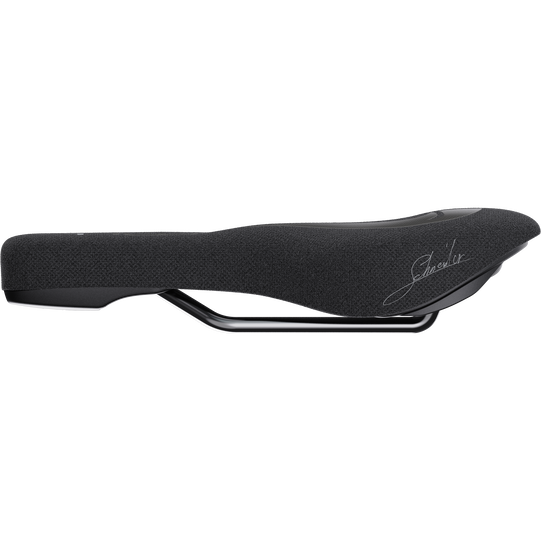 SQlab 6OX Dirt ltd. Stevie Schneider MTB saddle in black, side profile view