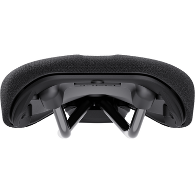 SQlab 6OX Dirt ltd. Stevie Schneider bike saddle in black, rear view showing twin rails