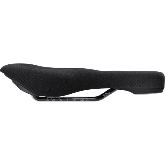 SQlab 6OX Dirt ltd. Stevie Schneider bike saddle in black, side view