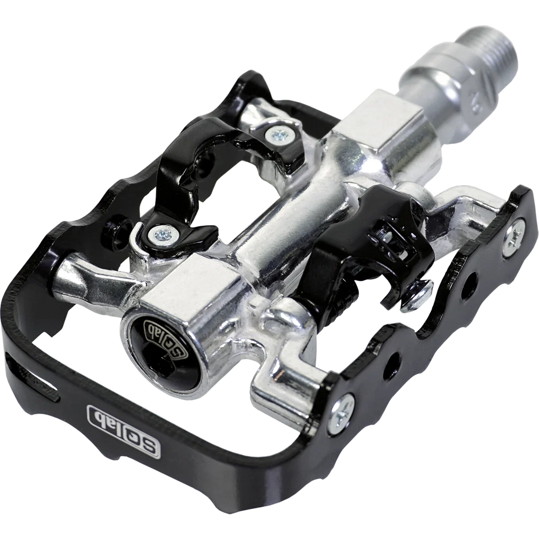 SQlab 502 Hybrid one-sided clipless pedal SPD compatible in black and silver