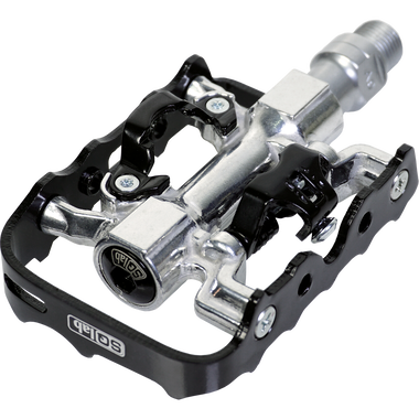 SQlab 502 Hybrid one-sided clipless pedal SPD compatible in black and silver