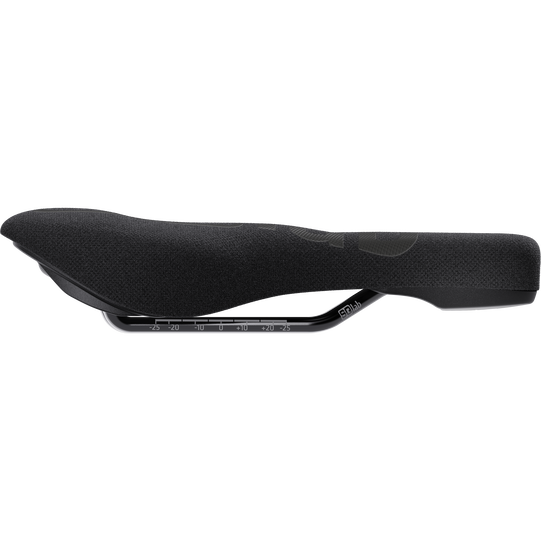 SQlab 6OX ltd. Team downhill dirtbike saddle in black, side profile