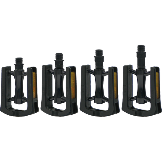 SQlab 521 city bike platform pedal in four axis lengths (S, M, L, XL) in black with reflectors