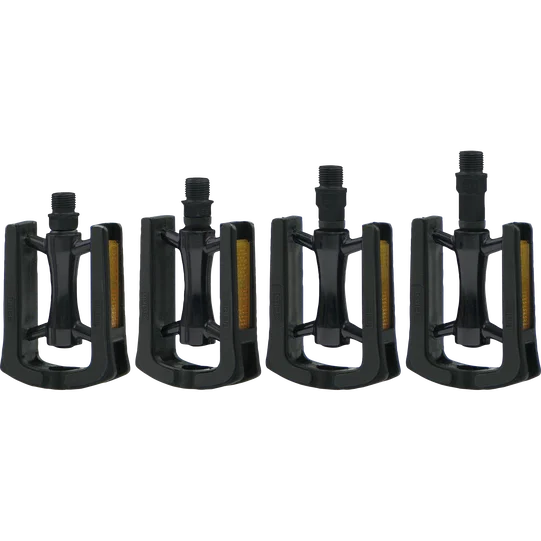 SQlab 521 city bike platform pedal in four axis lengths (S, M, L, XL) in black with reflectors