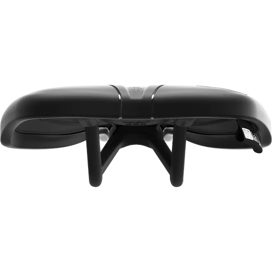 SQlab 612 ERGOWAVE Carbon Fahrradsattel in schwarz, Frontansicht mit Carbonschienen