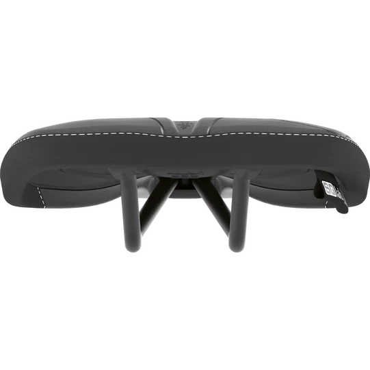 SQlab 611 ERGOWAVE® MTB-Sattel in schwarz, Rückansicht mit Schienenhalterung