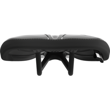 SQlab 611 ERGOWAVE Carbon MTB saddle in black with carbon rails, front view
