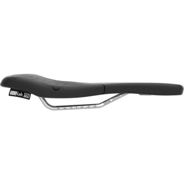 SQlab 611 ERGOWAVE® CrMo bike saddle in black with chromoly rails, side view
