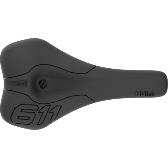SQlab 611 ERGOWAVE® CrMo bike saddle in dark charcoal for MTB
