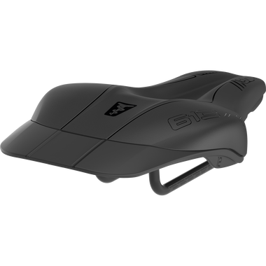 SQlab 613 Ergowave R Triathlon-Sattel in schwarz, Schrägansicht von vorne links