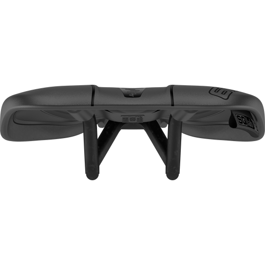 SQlab 612 ERGOWAVE® R Carbon road saddle in black, front view with carbon rails