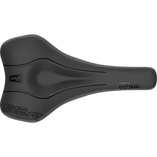 SQlab 612 ERGOWAVE R Carbon road bike saddle in black, top view