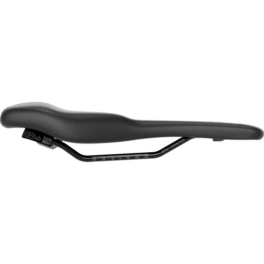 SQlab 610 ERGOLUX® active 2.1 bicycle saddle in black, side profile view
