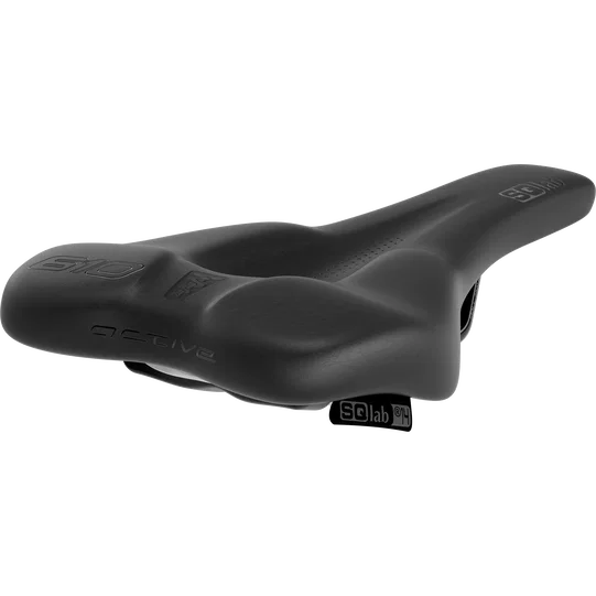 SQlab 610 ERGOLUX active bike saddle in black with two-stage wave profile and active technology