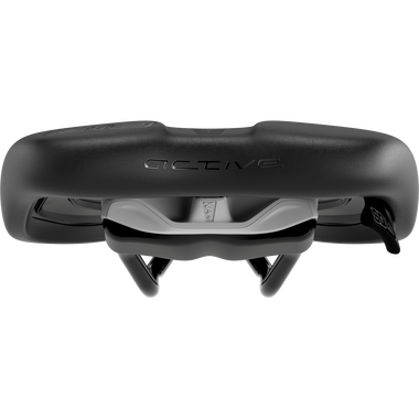 SQlab 610 ERGOLUX active 2.1 Fahrradsattel in schwarz mit Active-Technologie, Frontansicht
