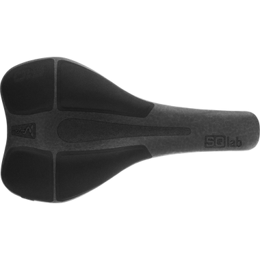 SQlab 610 Infinergy M-D active bicycle saddle in black, top view