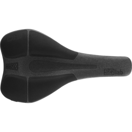 SQlab 610 Infinergy M-D active bicycle saddle in black, top view