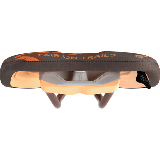 SQlab 611 Ergowave active 2.1 ltd. Fair on Trails MTB-Sattel in dunkelbraun und orange