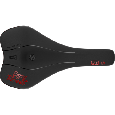 SQlab 611 Ergowave active 2.1 ltd. Enjoy MTB saddle in black with red lettering