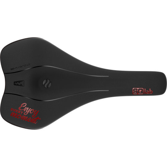SQlab 611 Ergowave active 2.1 ltd. Enjoy MTB saddle in black with red lettering