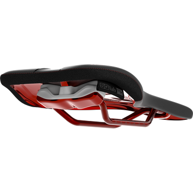 SQlab 611 Ergowave active ltd. Enjoy MTB saddle in black and red with red anodized rails