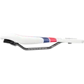 SQlab 612 Ergowave active 2.1 ltd. saddle in white, red and navy blue with S-TUBE rail