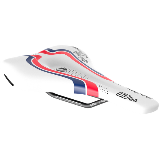 SQlab 612 Ergowave active 2.1 ltd. Wardy Fahrradsattel in weiß, rot und marineblau