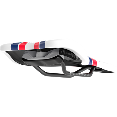 SQlab 612 Ergowave active 2.1 ltd. Wardy Fahrradsattel in weiß mit marineblau und rot