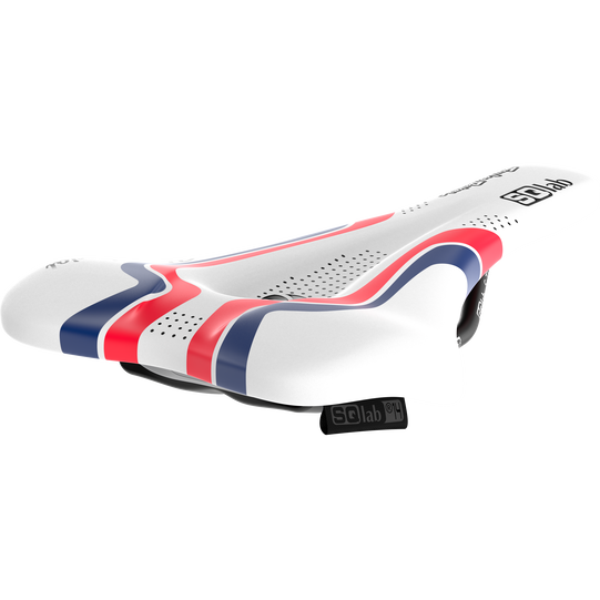 SQlab 612 Ergowave active 2.1 ltd. Wardy Fahrradsattel in weiß, rot und marineblau
