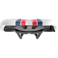 SQlab 612 Ergowave active 2.1 ltd. Wardy saddle in white, red and navy blue front view